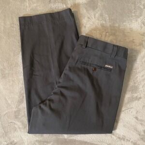 Eddie Bauer Pants Sz 36 Dark Gray Chino Wrinkle Free‎ Relaxed Fit Double Pleated